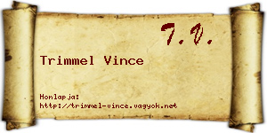 Trimmel Vince névjegykártya